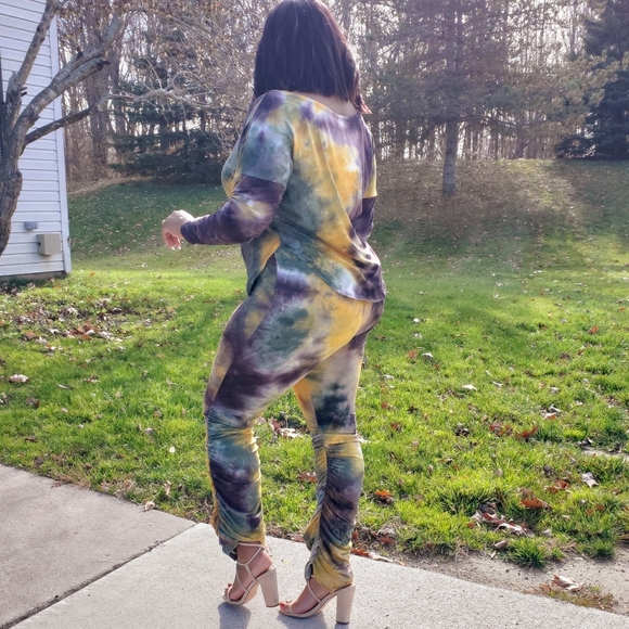 Lonsleeve Stacked Leggings Matching Set - Picture 1 of 3